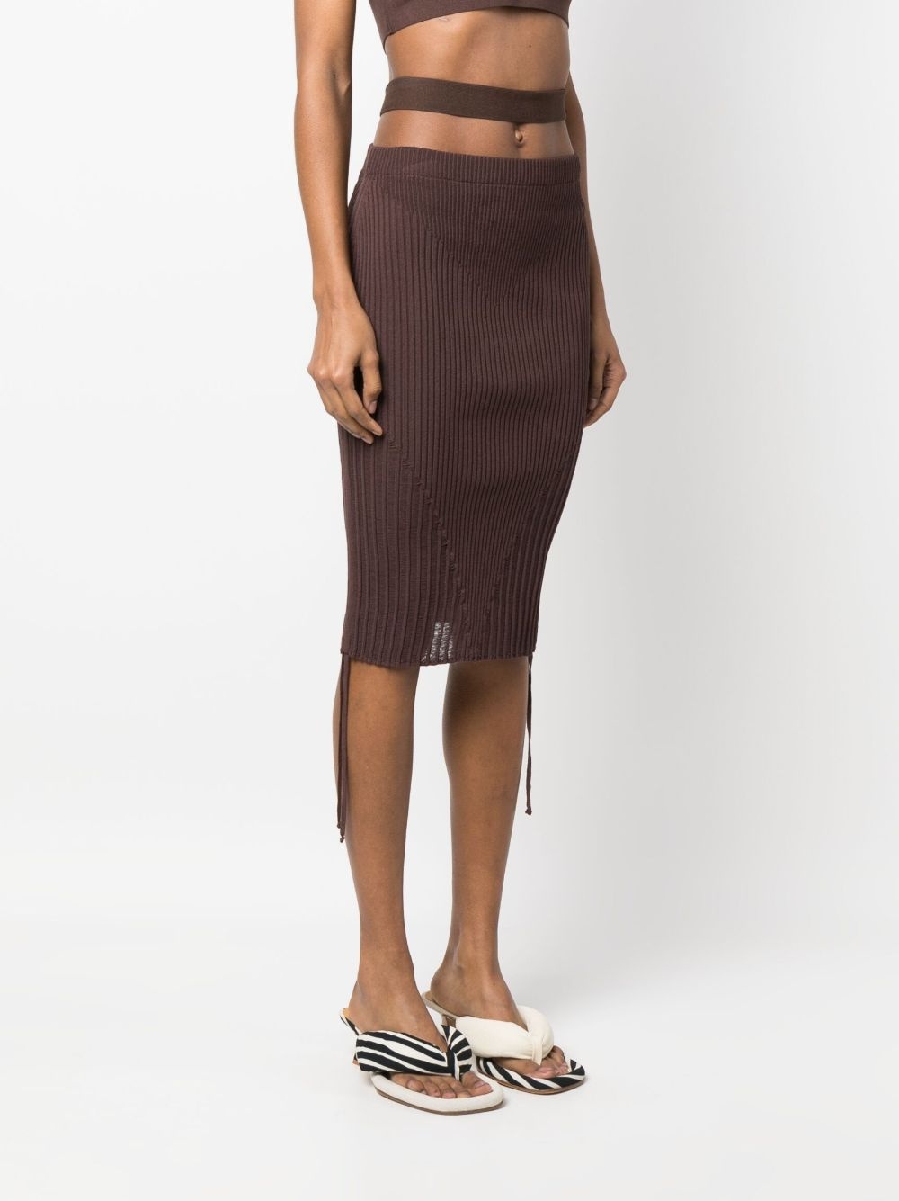 ribbed-knit pencil skirt - 3