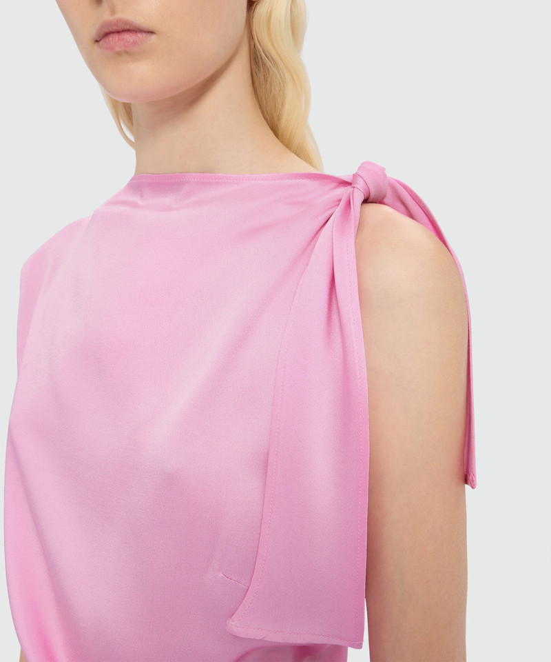Pink satin mini dress with cutout detail 5