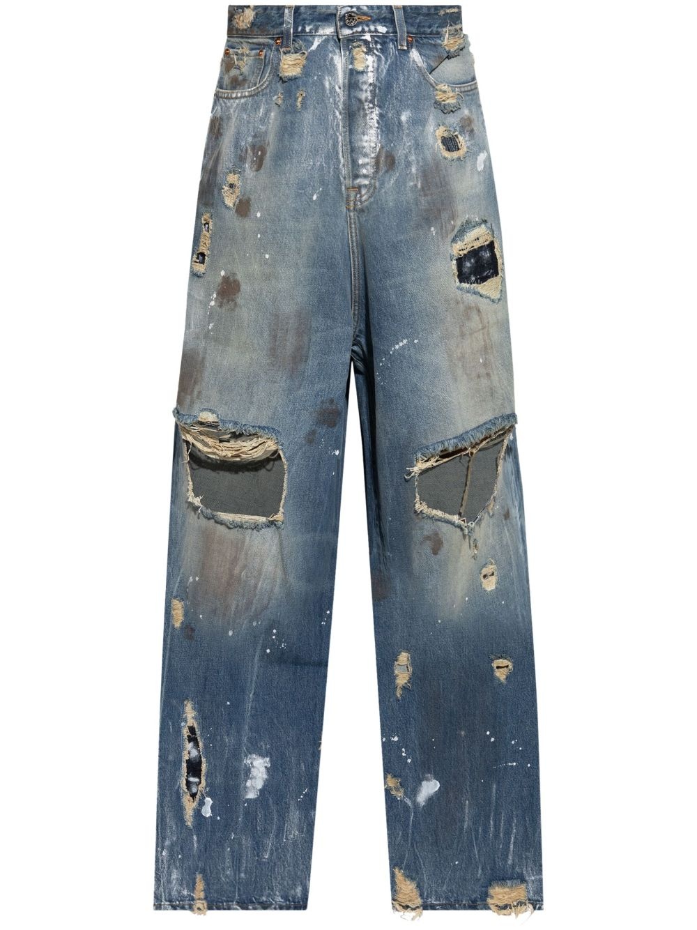 distressed-effect jeans - 1
