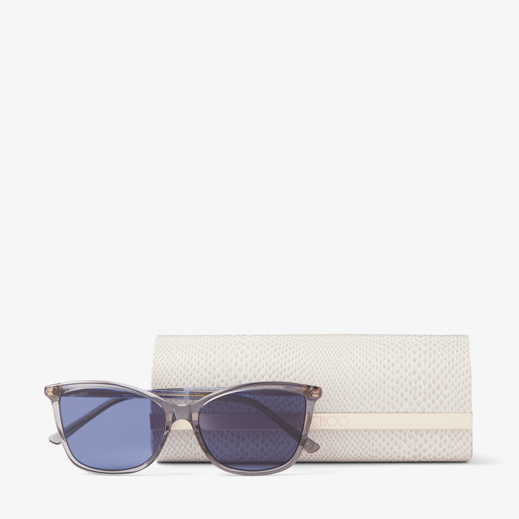 Ba
Black Square-Frame Sunglasses with Glitter Temples - 7