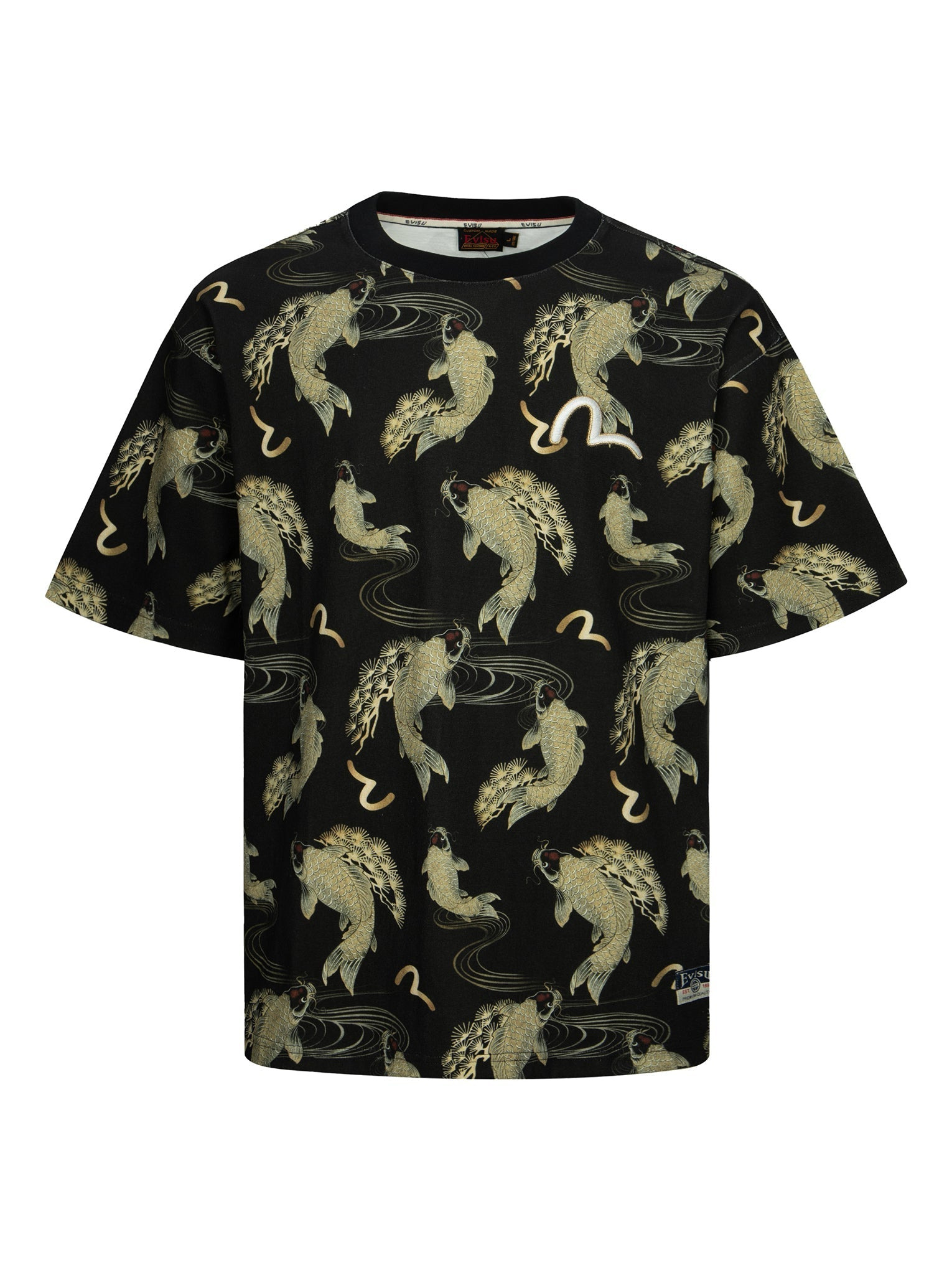 ALLOVER CARP AND SEAGULL PRINT RELAX FIT T-SHIRT - 13