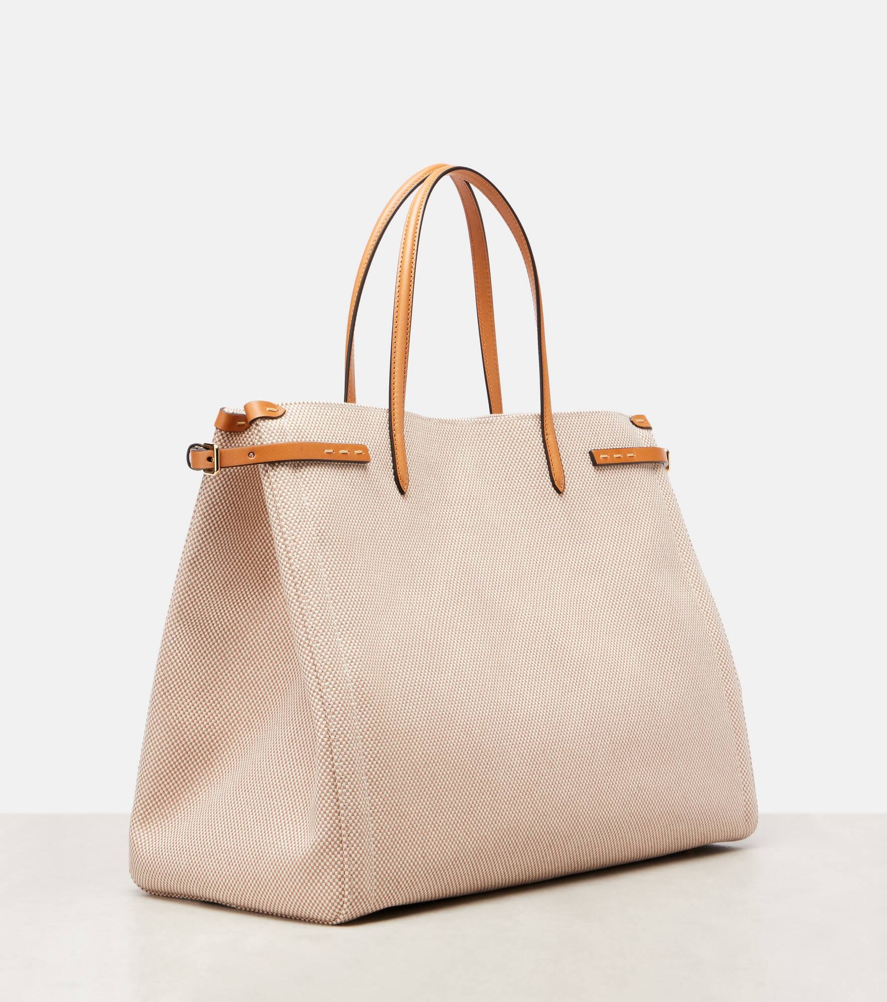 Antibes leather-trimmed canvas tote bag - 4
