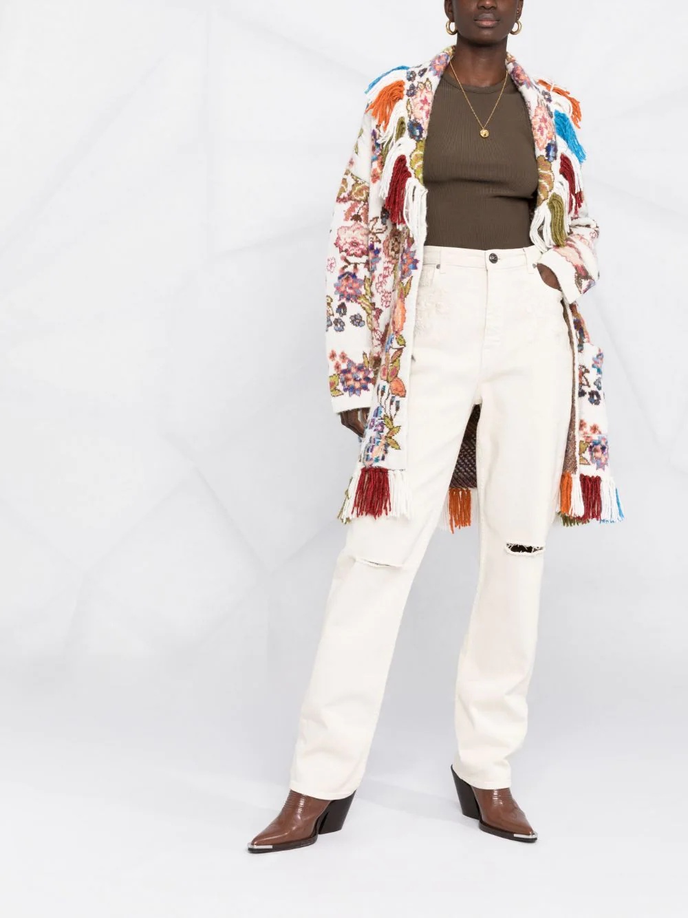 high-waisted straight leg jeans - 2