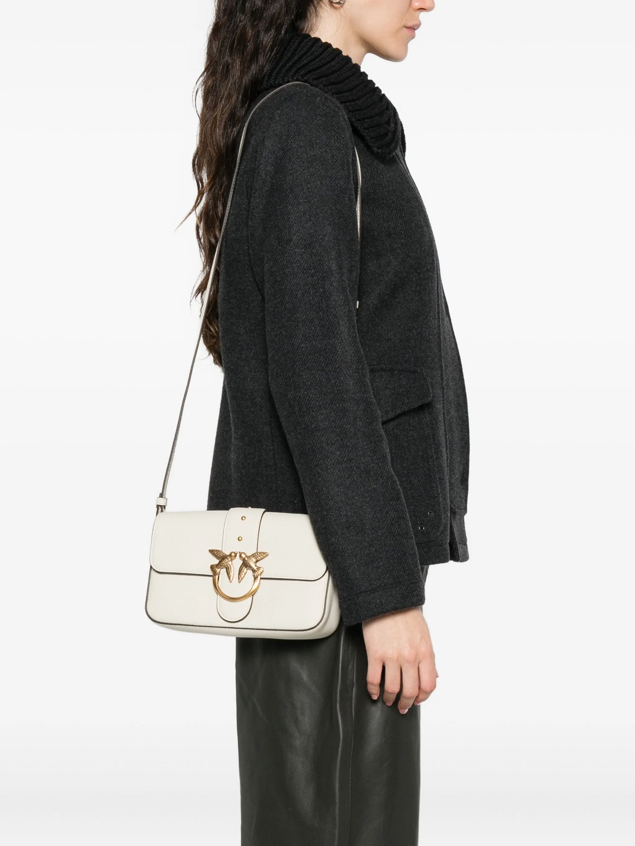 Pinko Love Birds Leather Shoulder Bag - 2