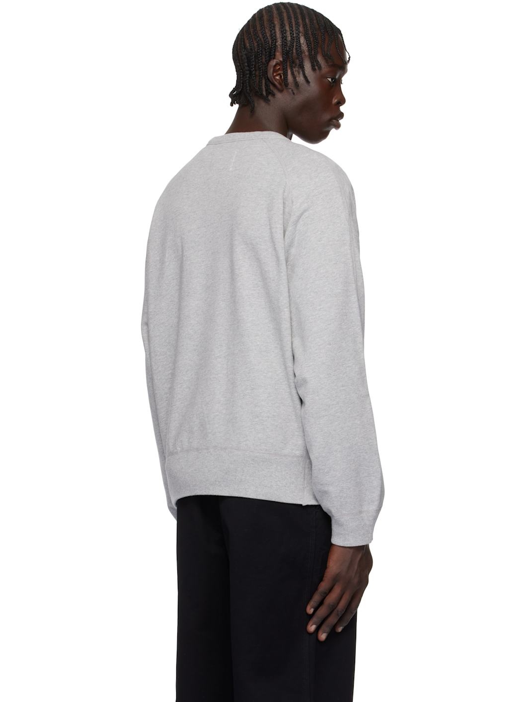 Gray Midweight Terry Standard Crewneck Sweatshirt - 3