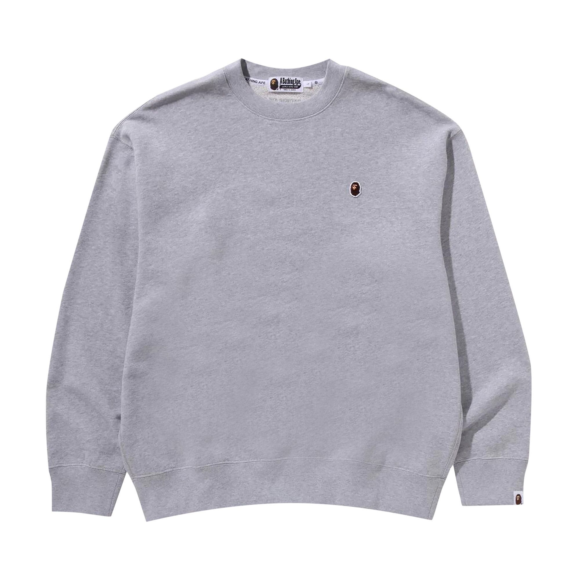 BAPE Ape Head One Point Crewneck 'Grey' - 1