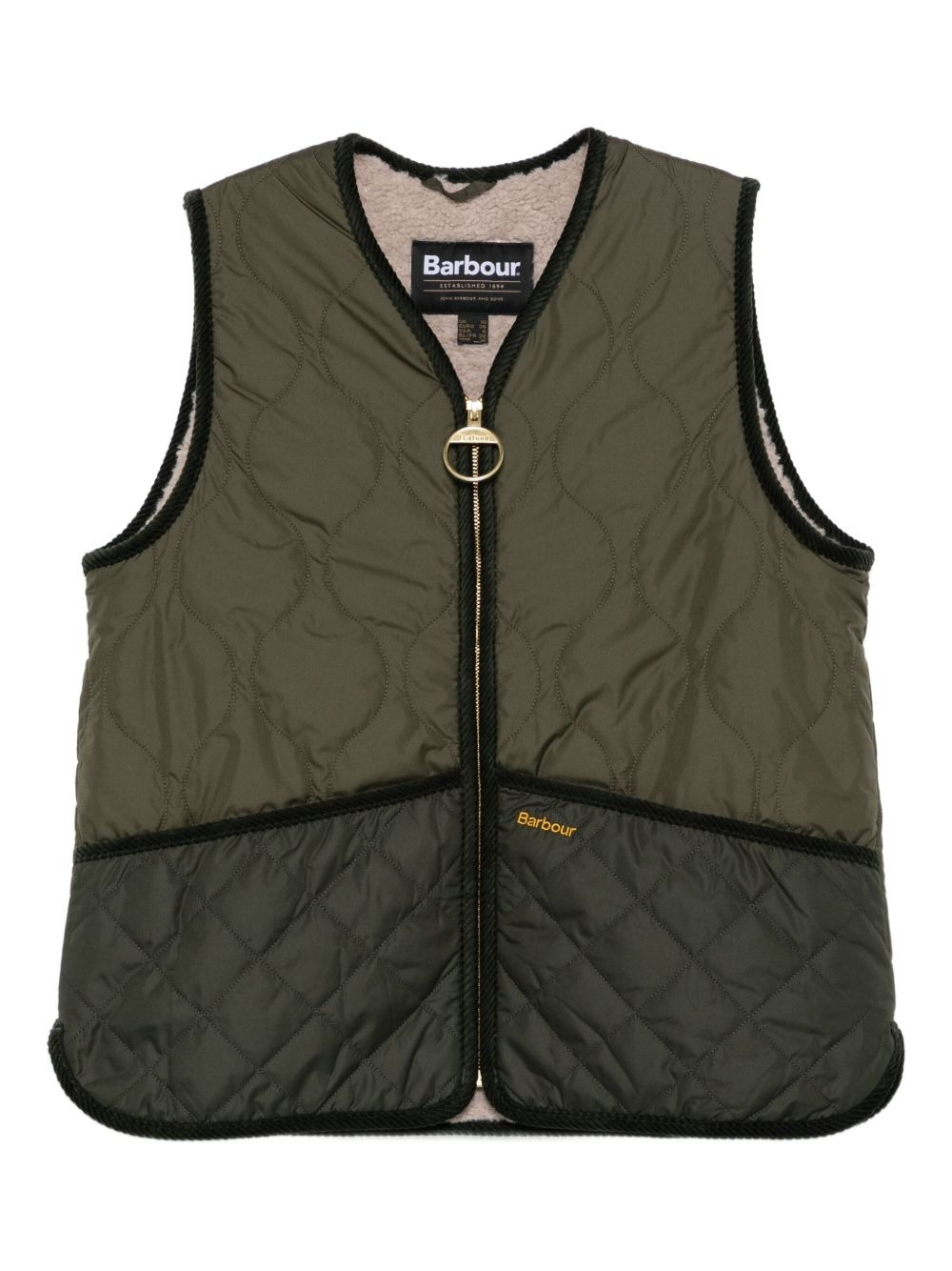 quilted zip-front gilet - 1