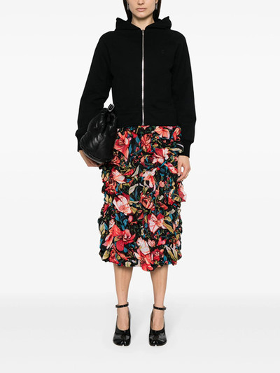 Comme Des Garçons midi skirt with ruffles and floral print outlook