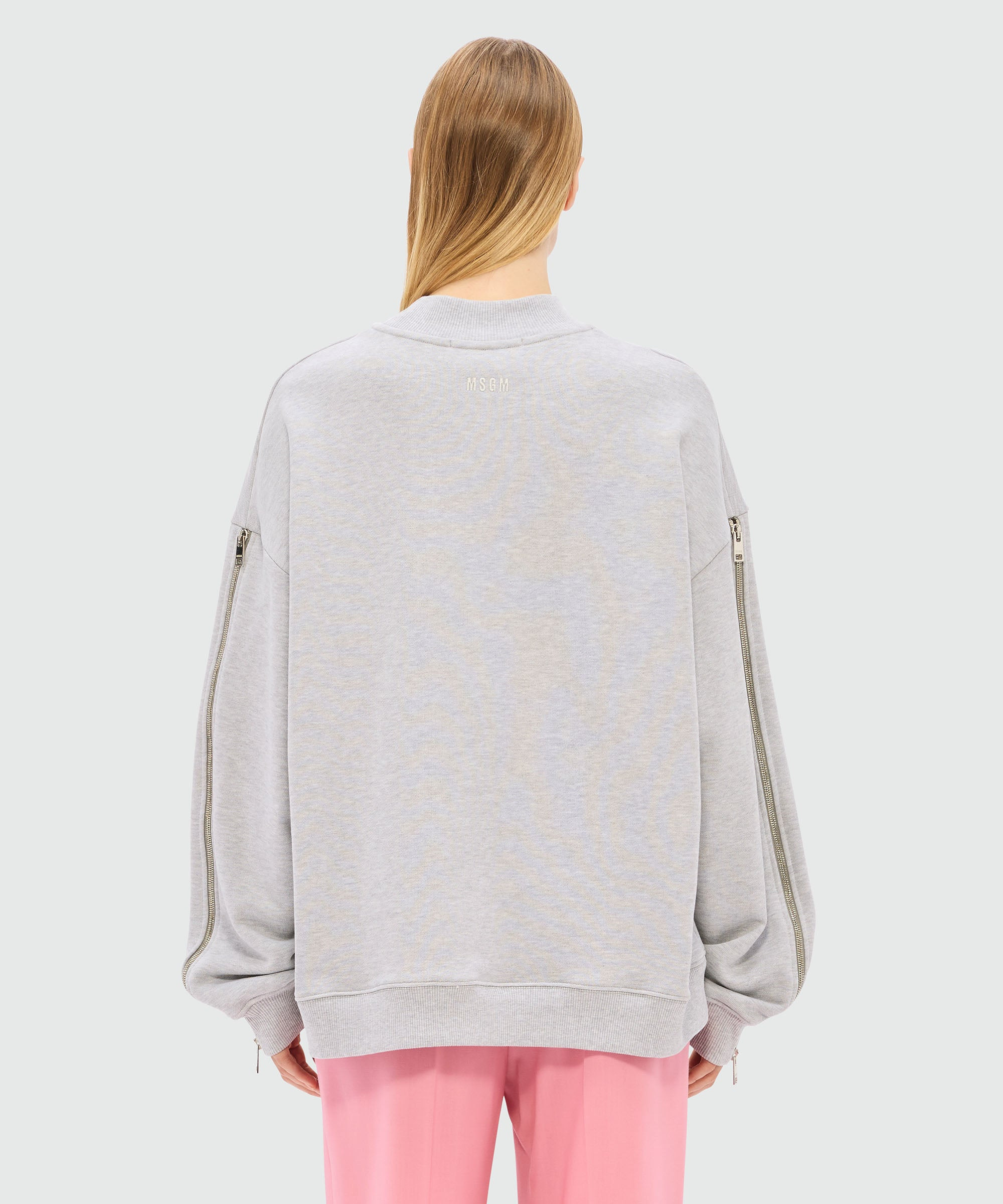 Gray mélange sweatshirt in jersey and "Sketched bunny" print - 3