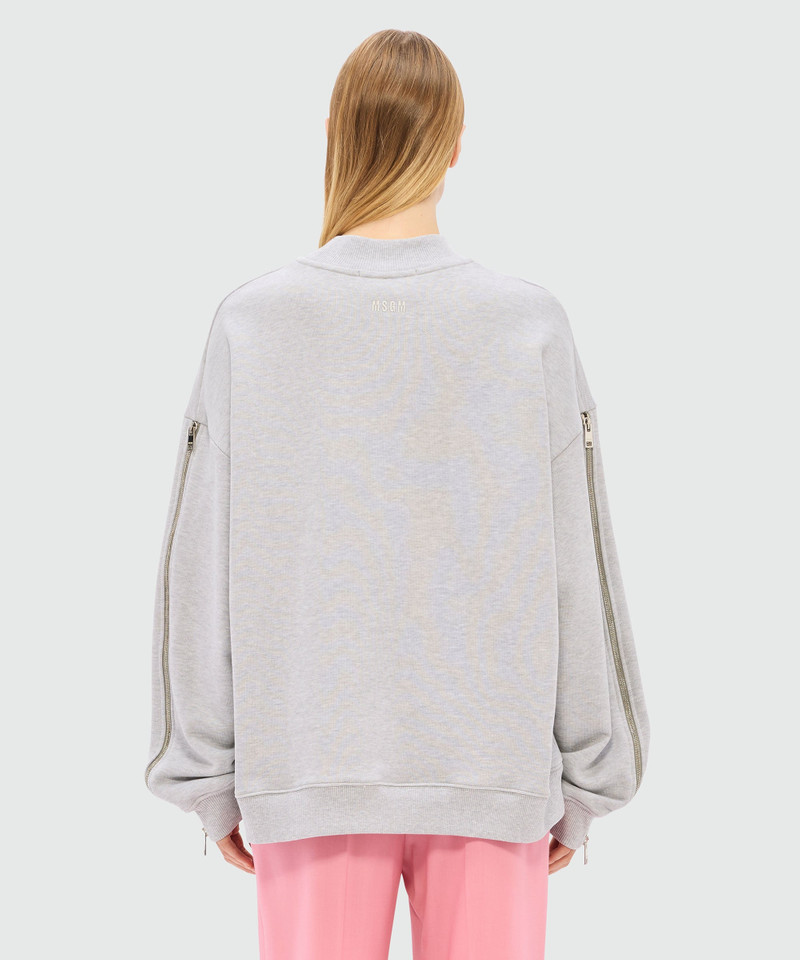 Gray mélange sweatshirt in jersey and "Sketched bunny" print 3