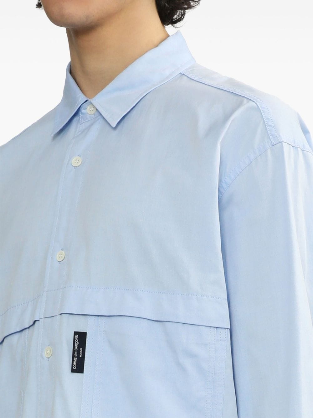 quilted-panel shirt - 5