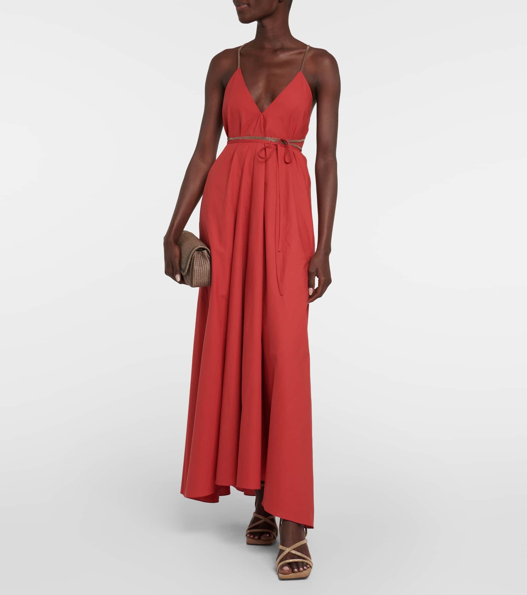 Belted cotton poplin maxi dress - 2