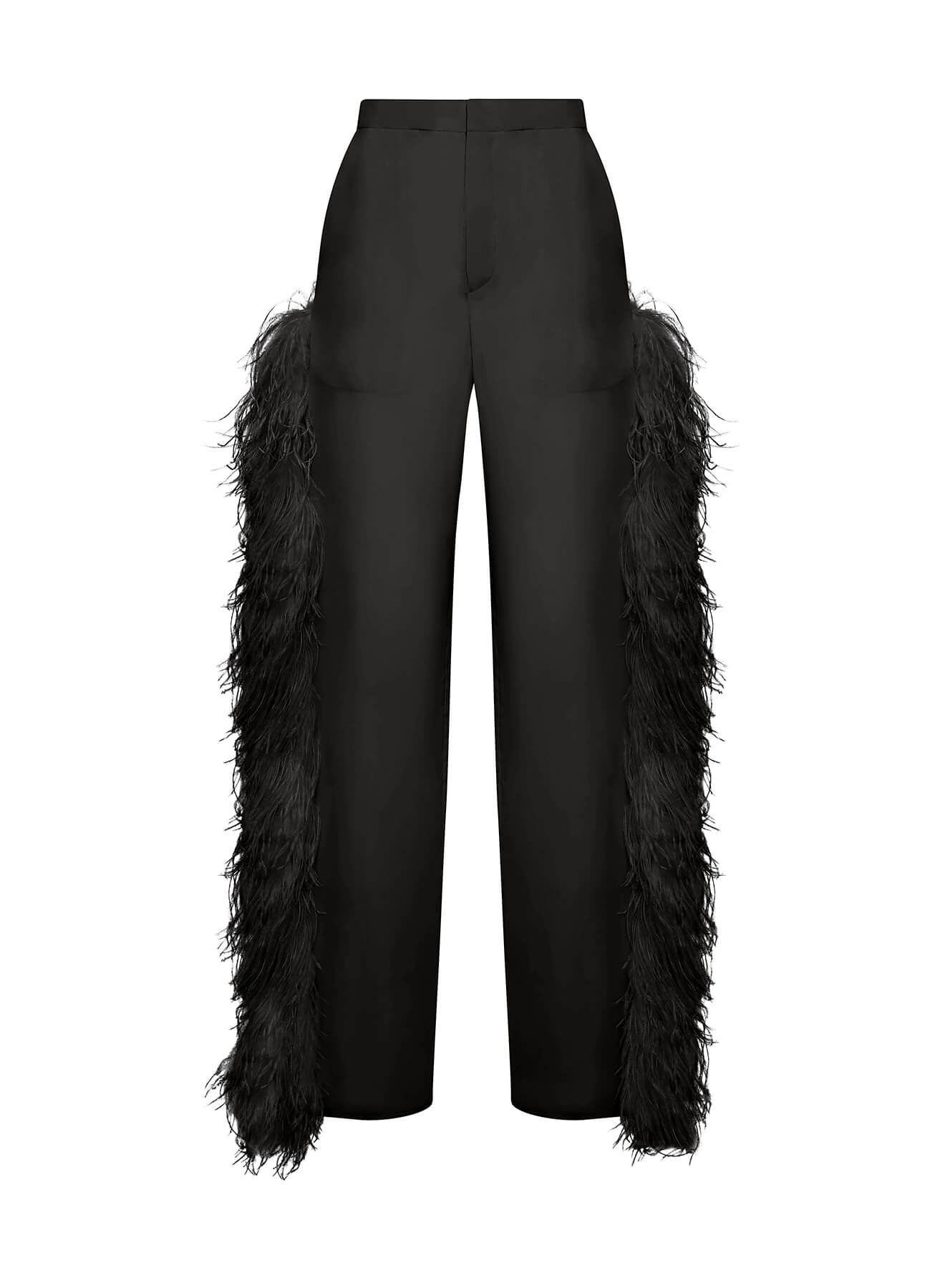 Organza High Waisted Trouser W Feathers - 1