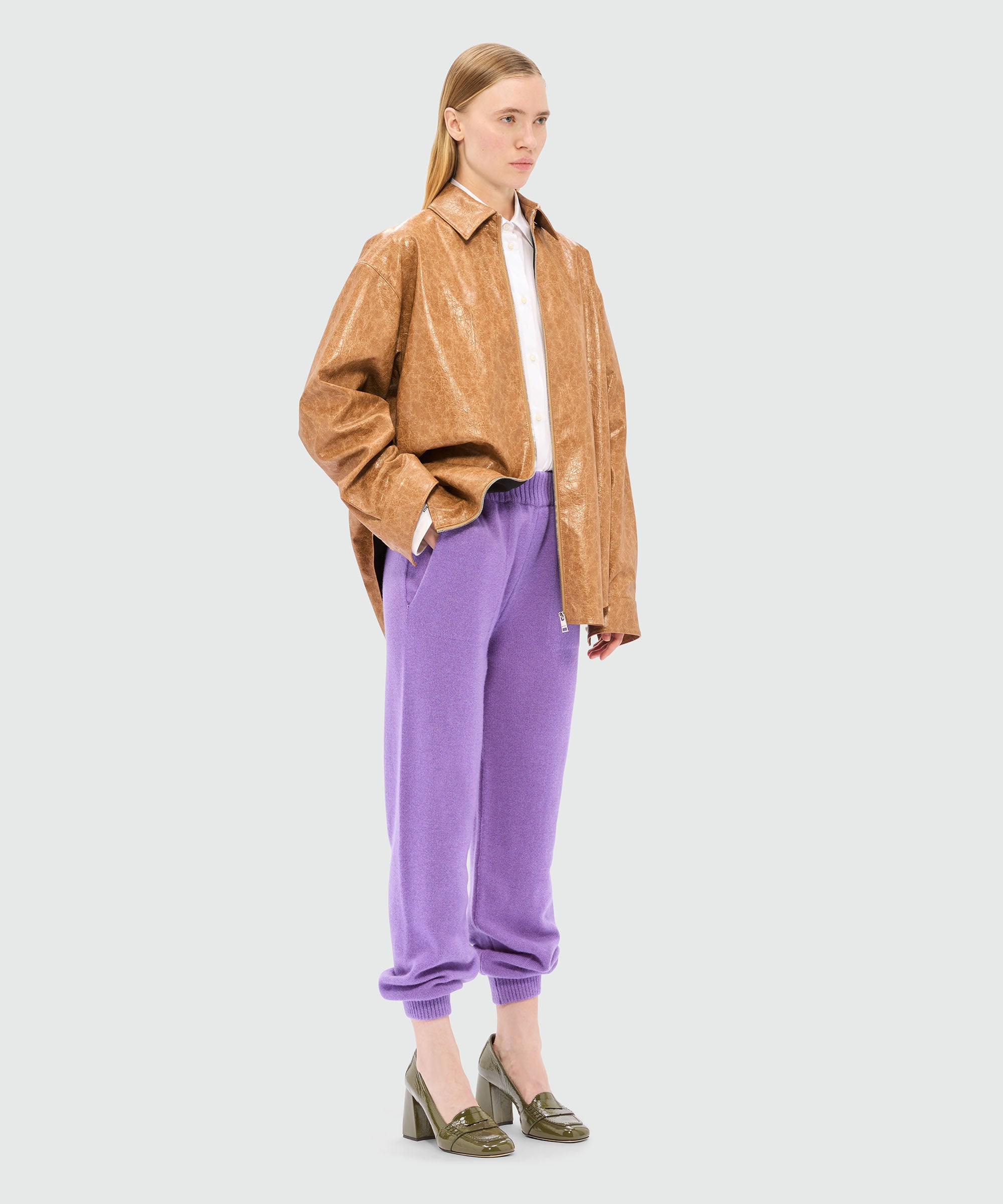 Purple cashmere blend joggers - 4