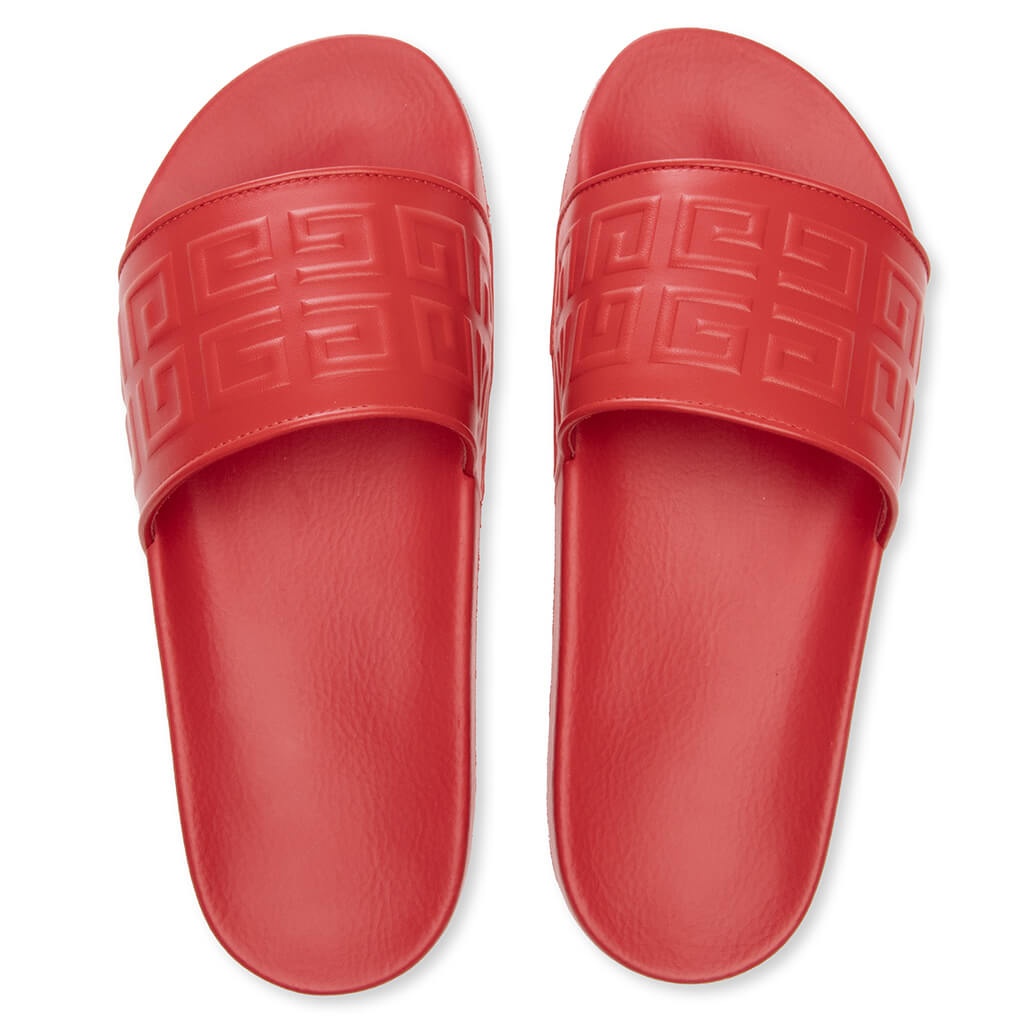 GIVENCHY SLIDE 4G FLAT SANDALS - RED - 2