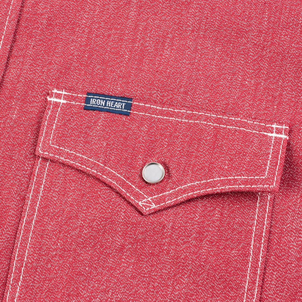 IHSH-289-RED 10oz Mock Twist Selvedge Chambray Western Shirt - Red 'The Salt and Cayenne' - 7