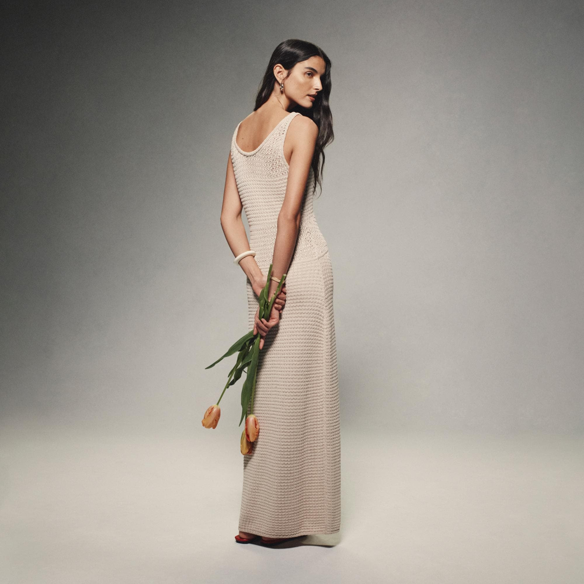 Stitched Dress in Sheen Cotton - 7