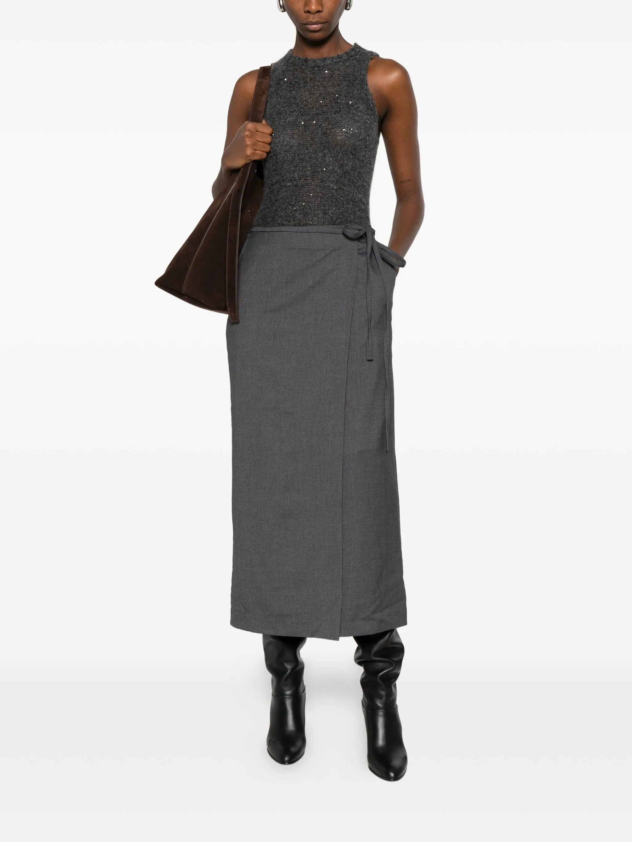 Dunst Wrap Tie-fastening Skirt - 3