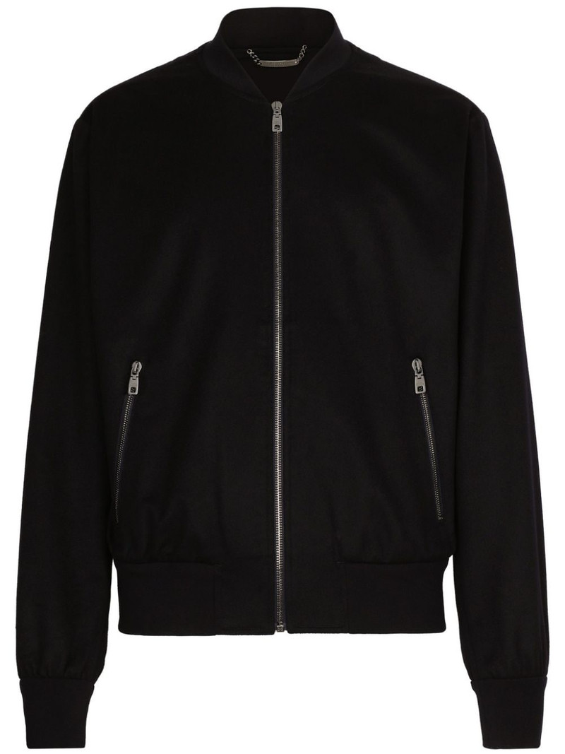 zip-up cashmere bomber jacket 1