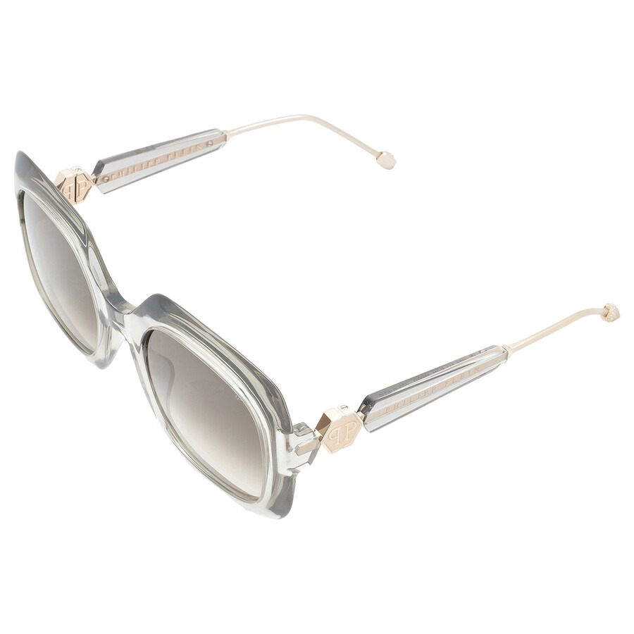 Philipp Plein Grey Square Ladies Sunglasses SPP065S 03GU 55 - 5