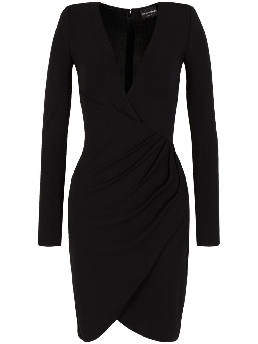 crossover neck draped dress - 1