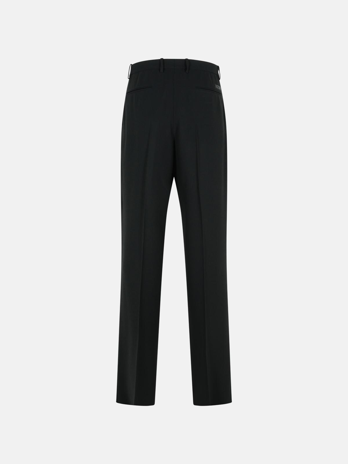 BLACK VIRGIN WOOL BLEND PATALONE - 3