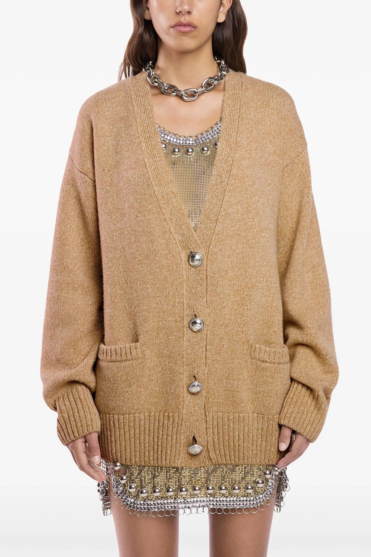 Logo button cardigan - 2
