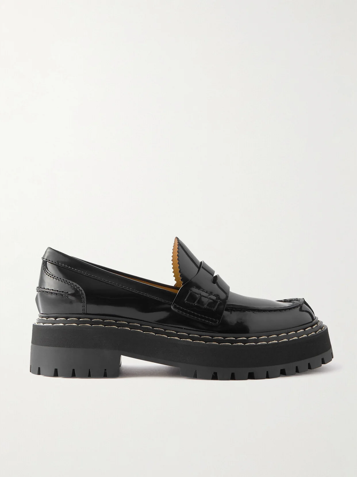 Lug Sole Glossed-leather Platform Loafers - 1