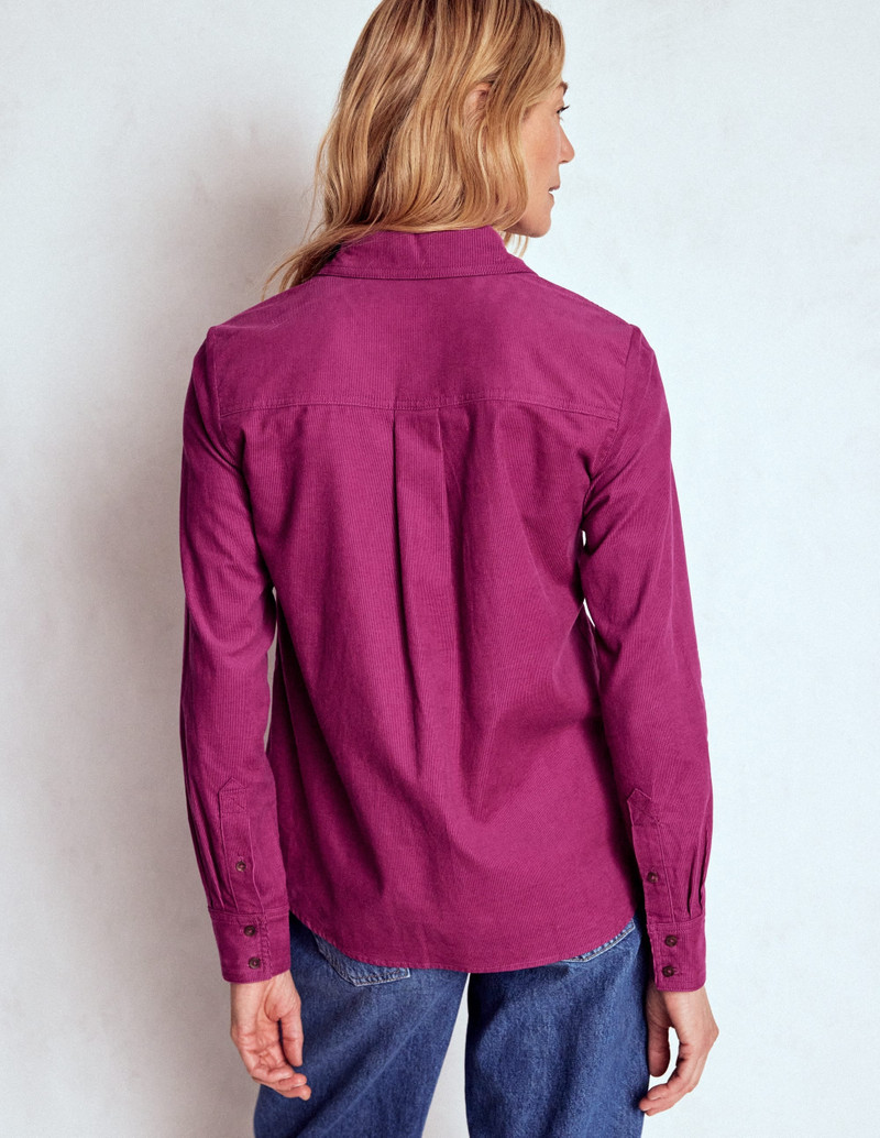 Sienna Cord Shirt-Rich Magenta 4