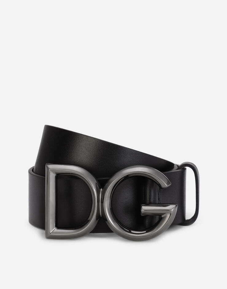 Luxury leather belt with DG logo - 1