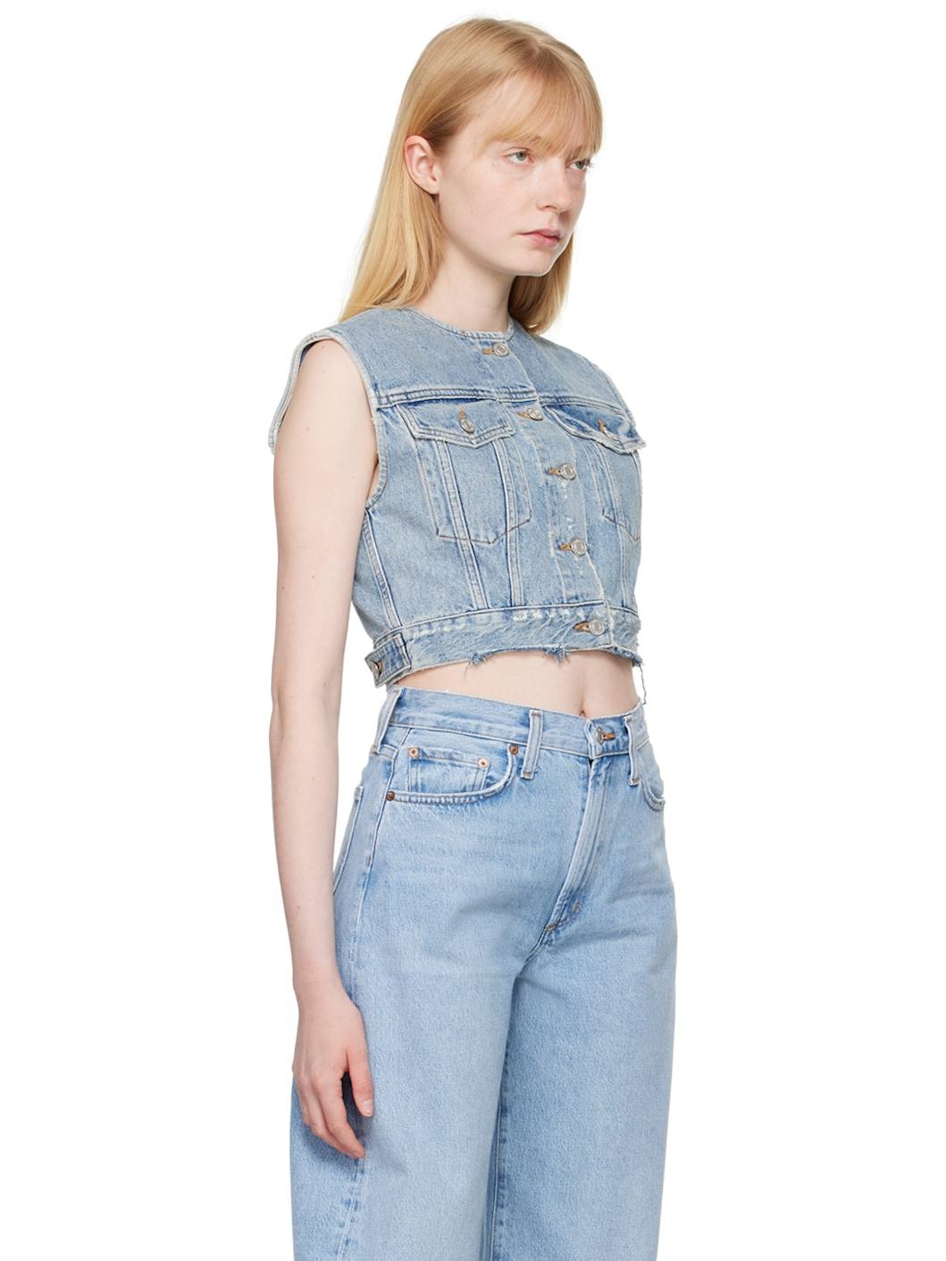 Blue Leo Denim Vest - 2