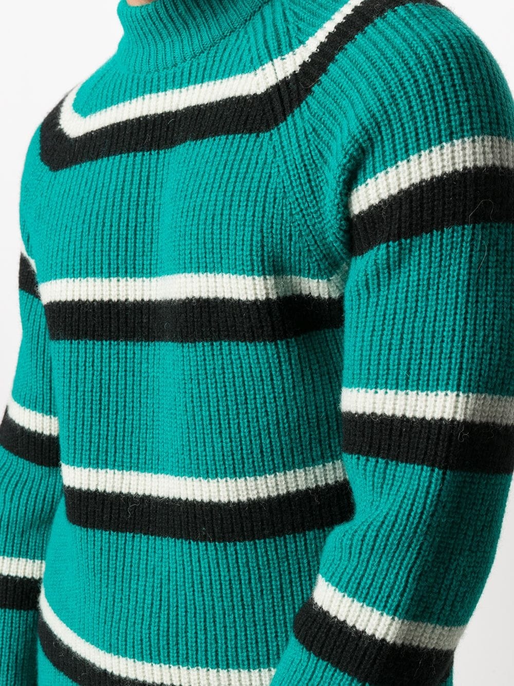 stripe-pattern ribbed-knit jumper - 5