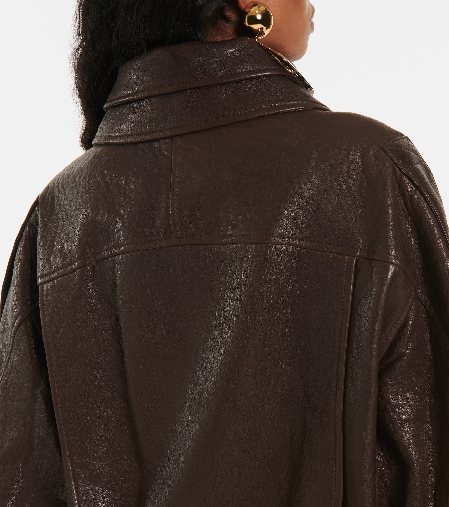 Oversized leather jacket - 7