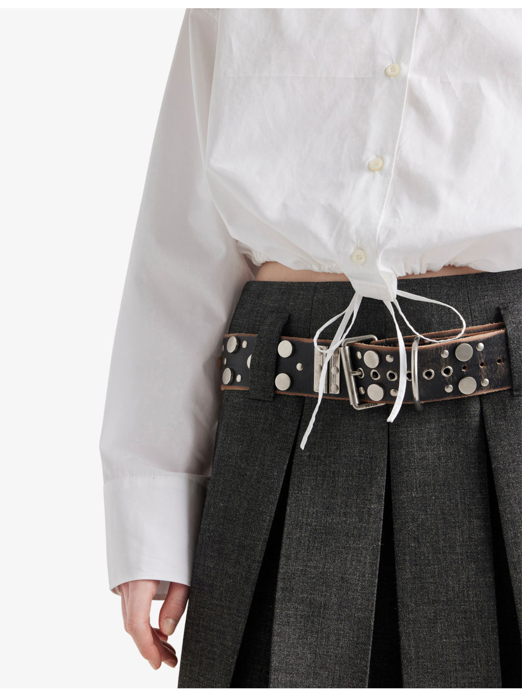 Drawstring-Hem Long-Sleeve Cotton-Poplin Shirt - 5