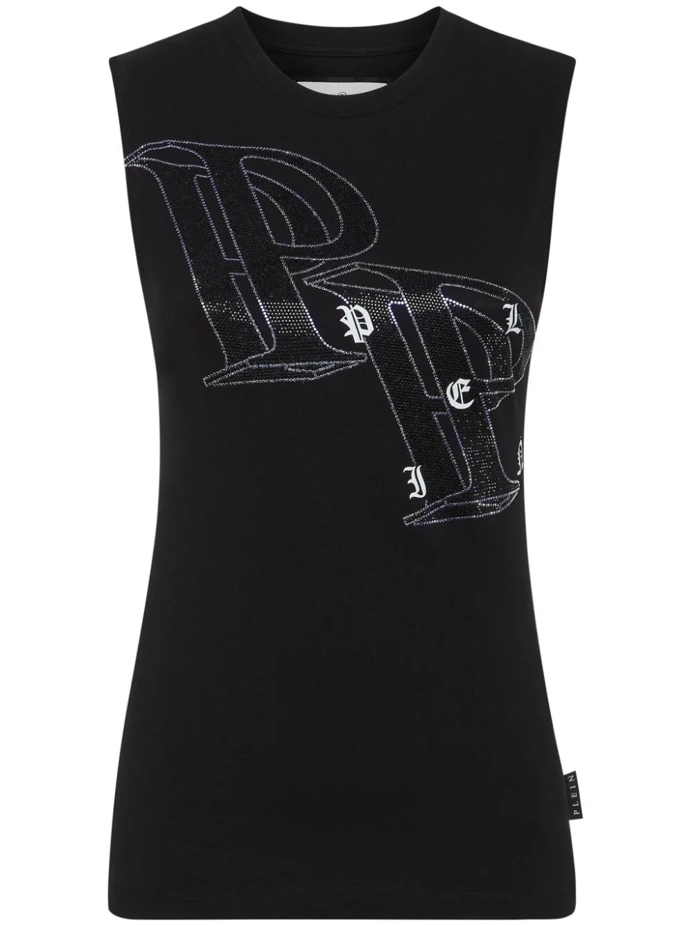 crystal-embellished logo-print tank top - 1