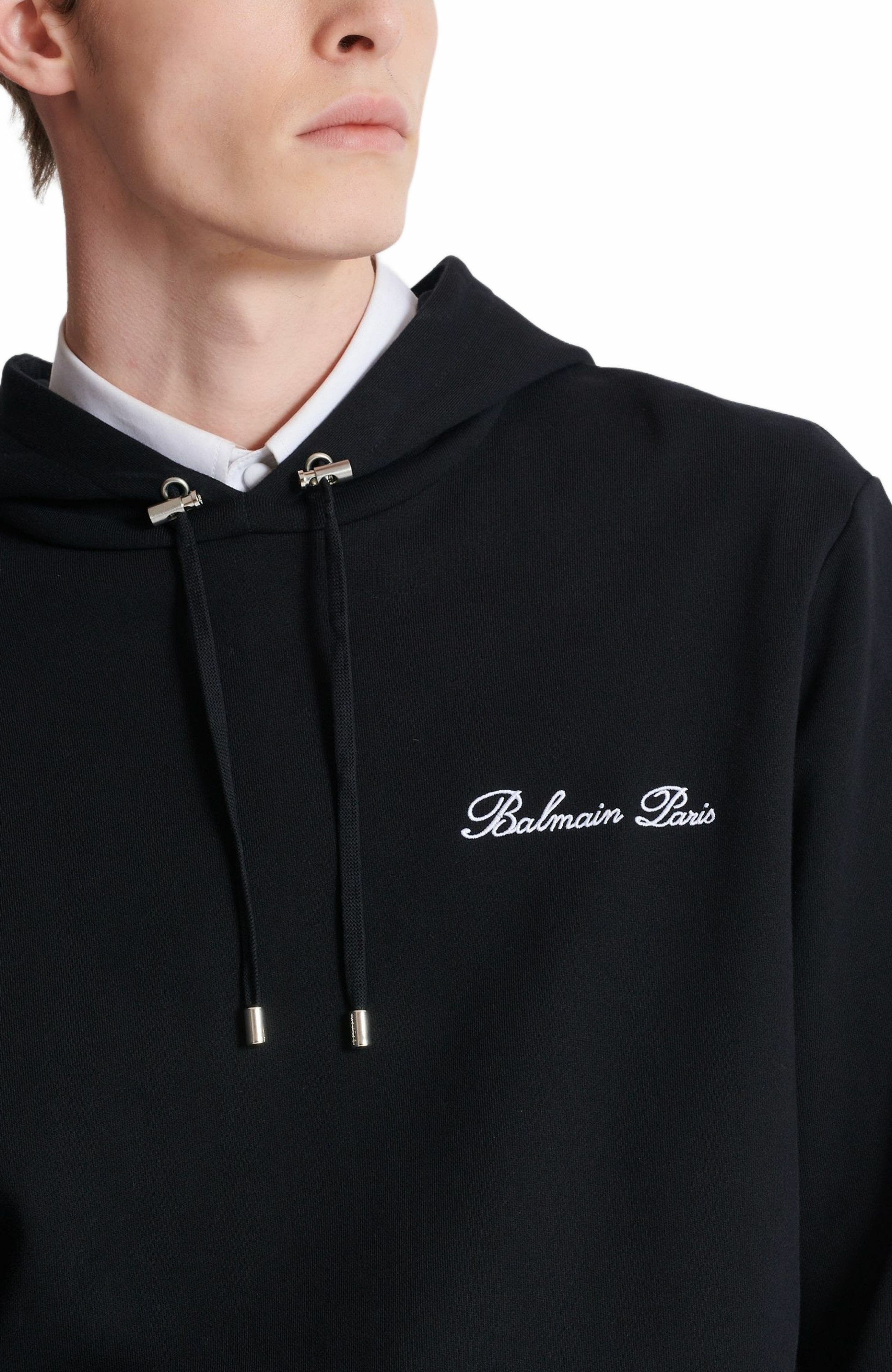 Balmain Signature hoodie in Black at Nordstrom - 6