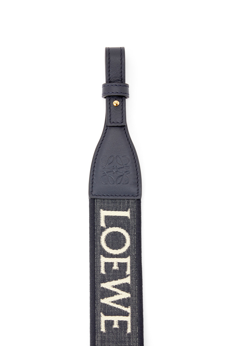 Loewe Anagram loop strap in jacquard and calfskin outlook
