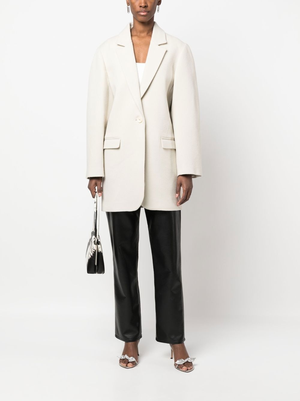 V-neck single-button coat - 2
