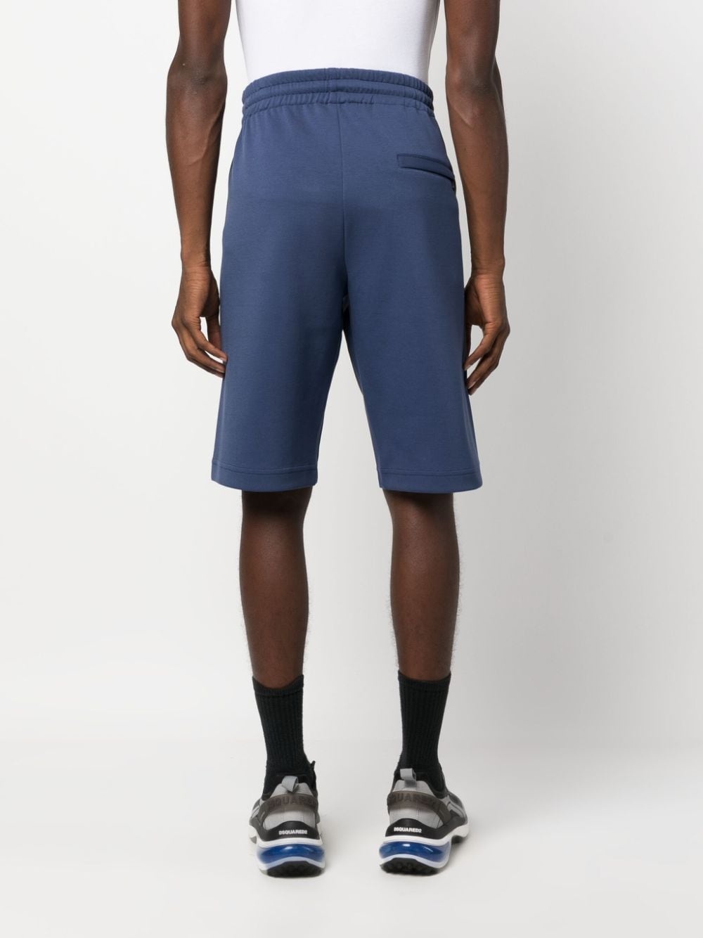drawstring-waist jersey shorts - 4