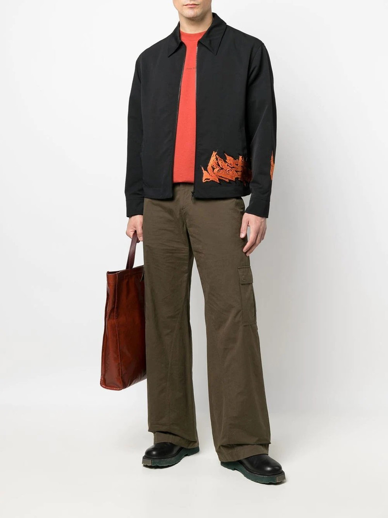 Off-White embroidered motif zipped jacket outlook