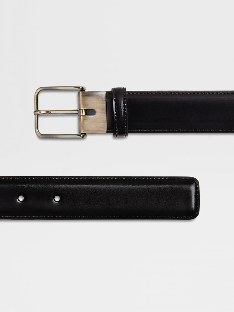 ZEGNA BLACK BOVINE LEATHER BELT outlook