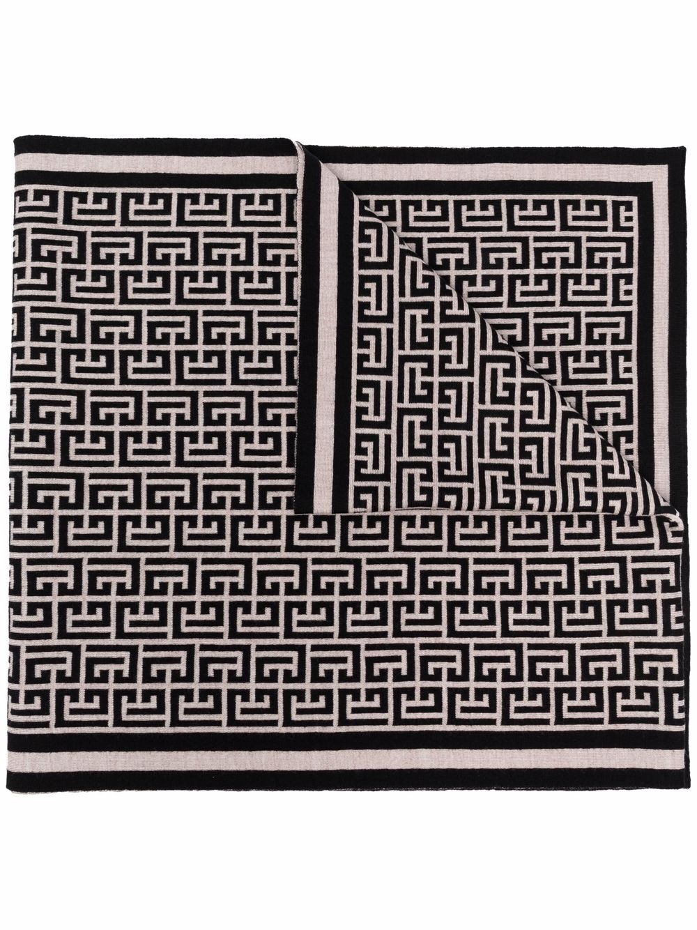 monogram pattern scarf - 1