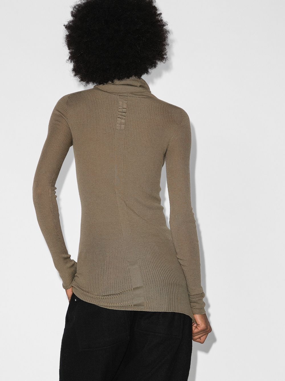 roll neck longline wool top - 3