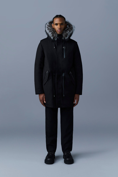 MACKAGE MORITZ rabbit fur-lined twill parka with removable silver fox fur trim outlook