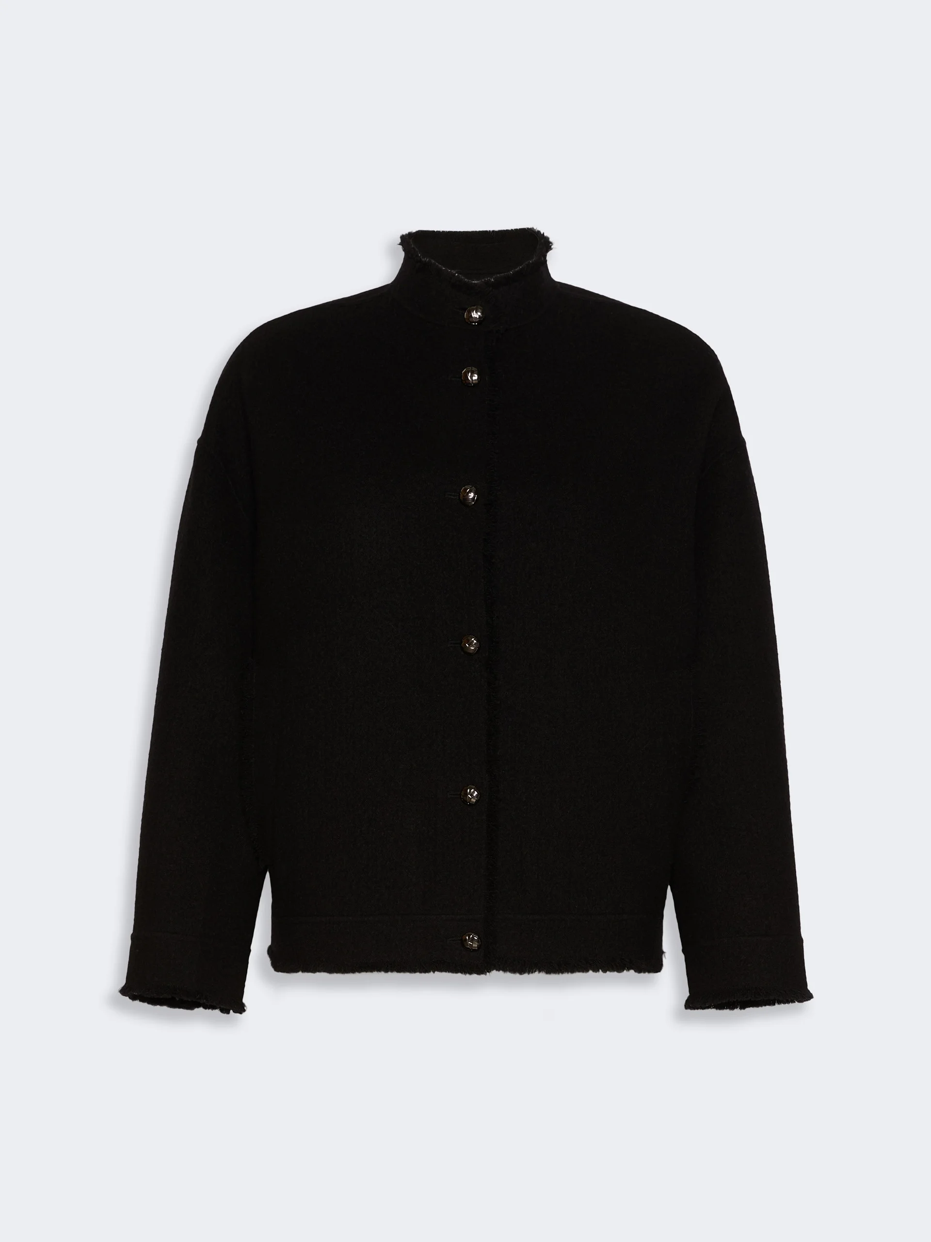PALMIZI Double jersey wool bomber jacket - BLACK - 1
