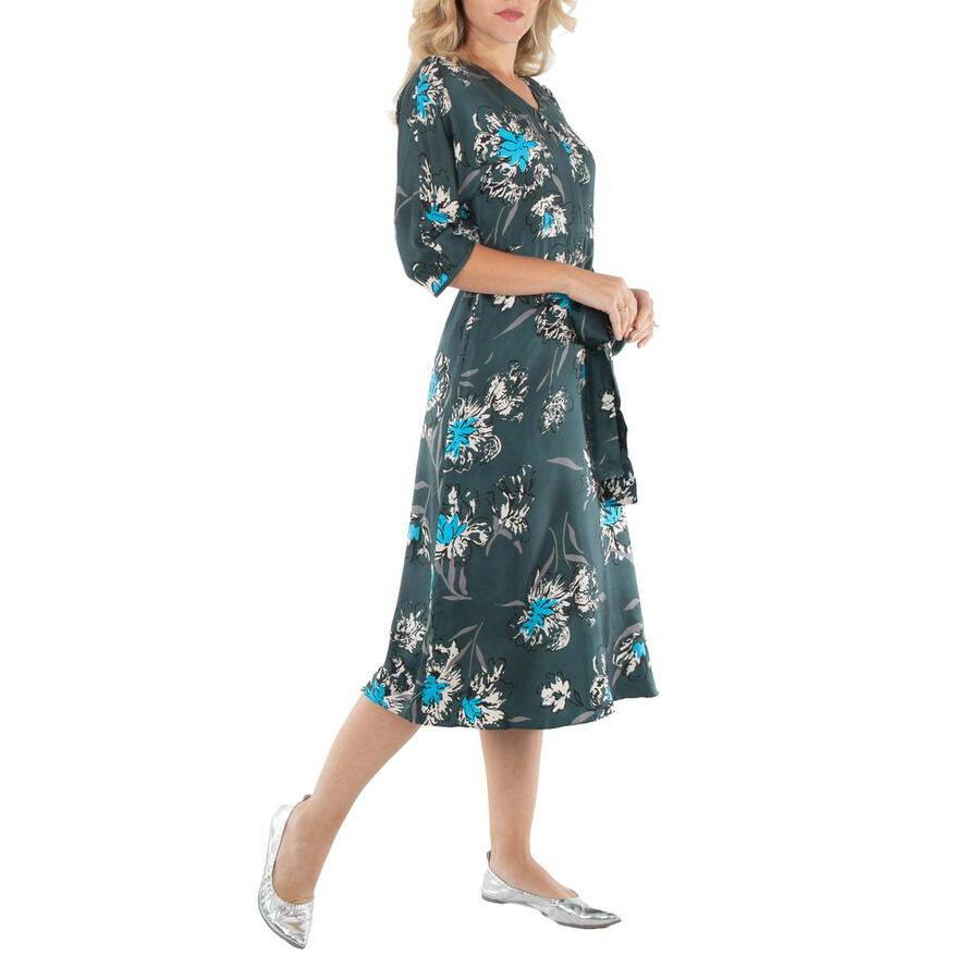 Max Mara Cloe Belted Poplin Long-Sleeve Midi Dress - 4