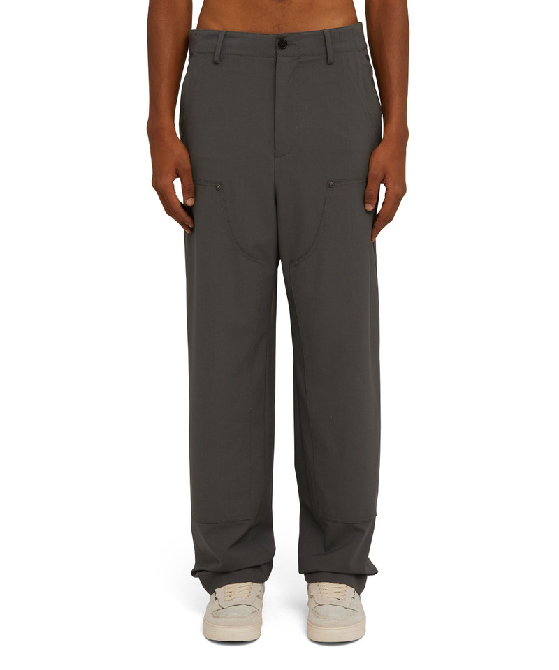 MSGM Solid color worker pants with straight legs outlook