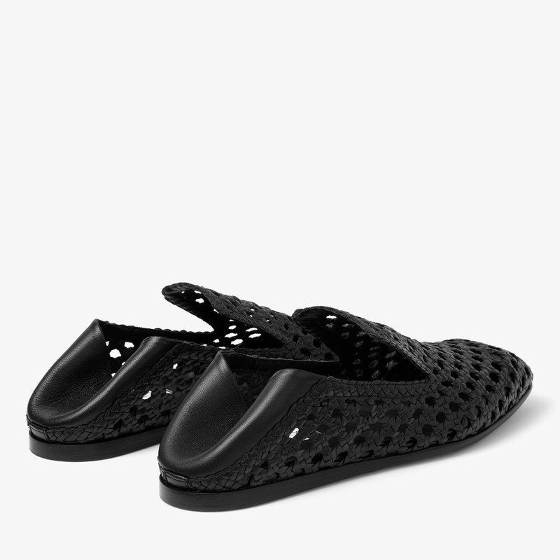 Foxley Oxford Shoe Black Woven Leather Slippers 3