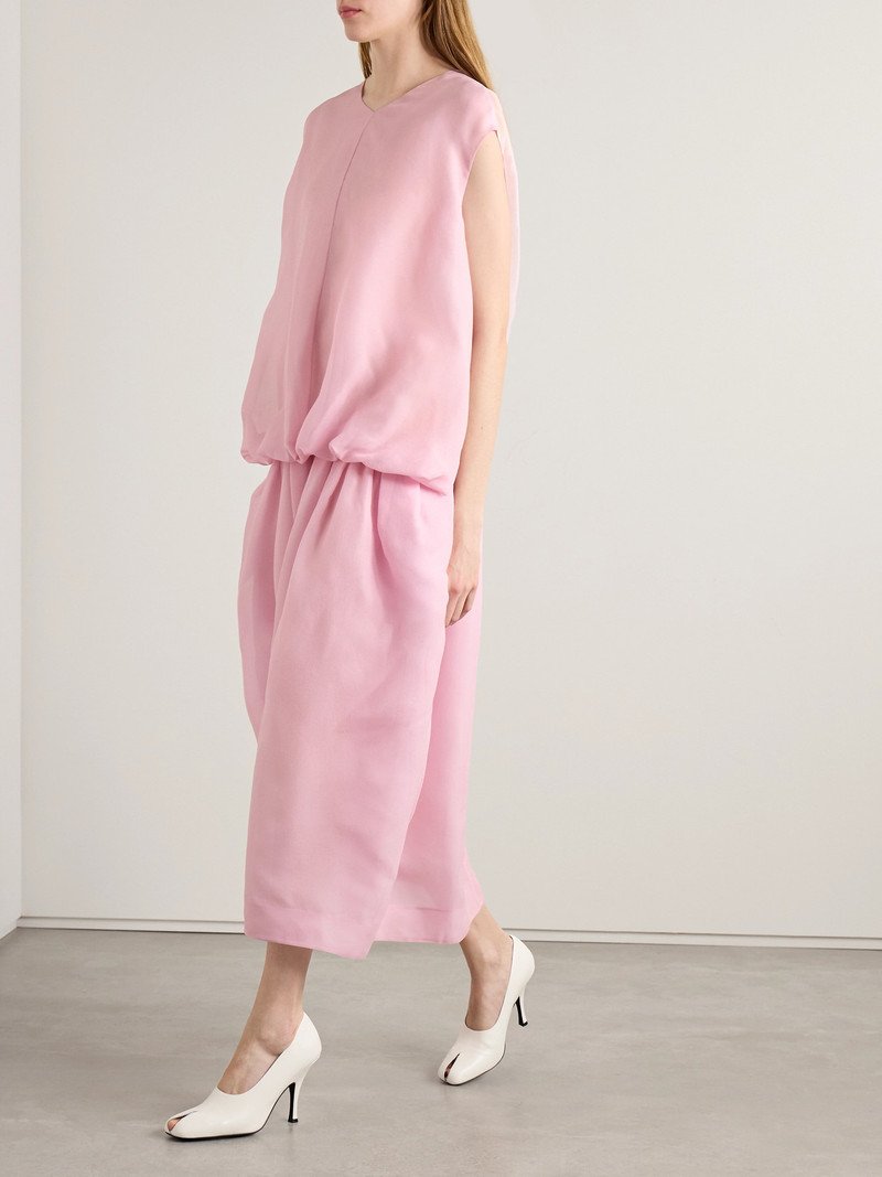 KHAITE Noah Gathered Silk-organza Midi Dress outlook