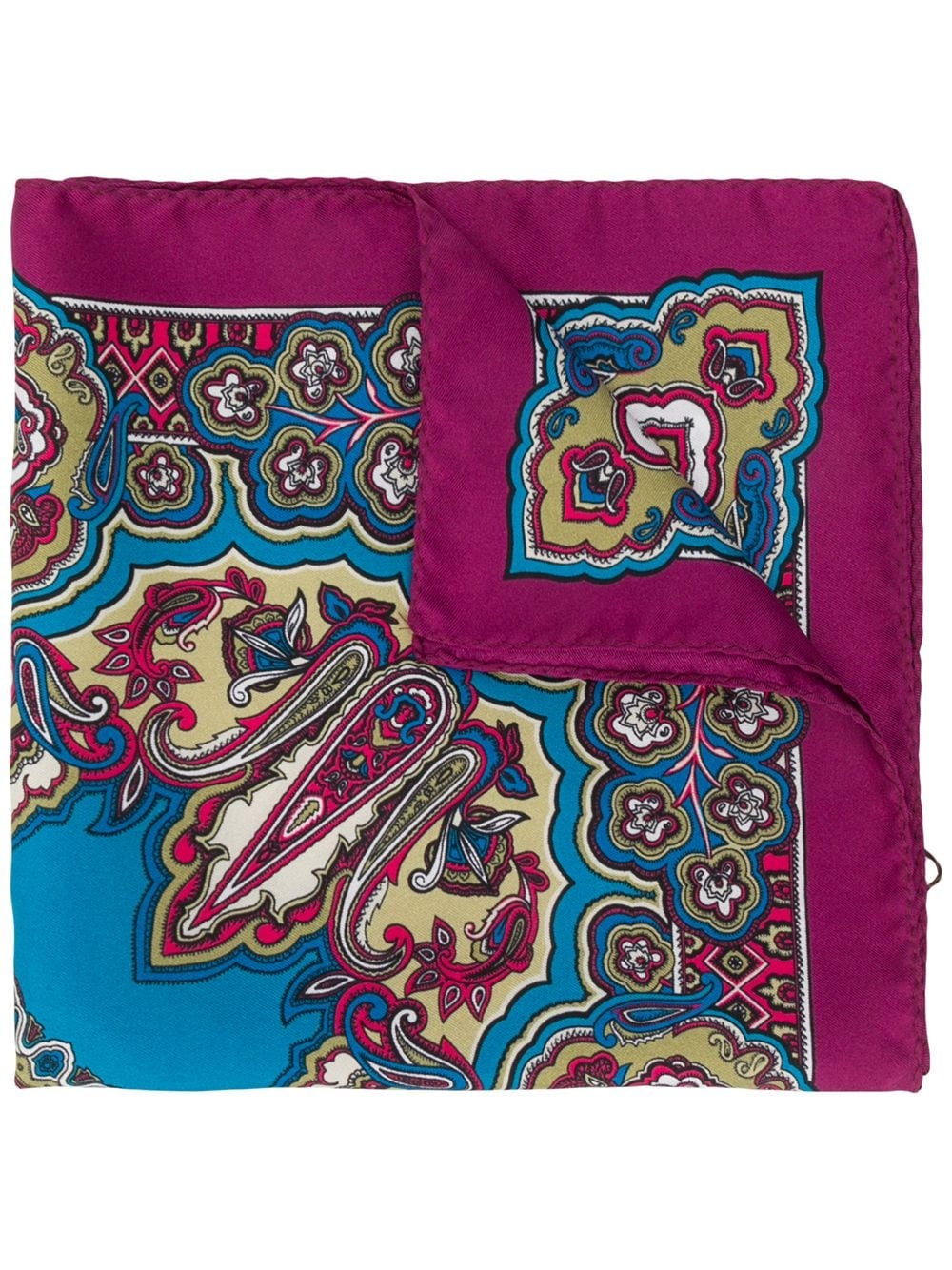 paisley print silk pocket square - 1